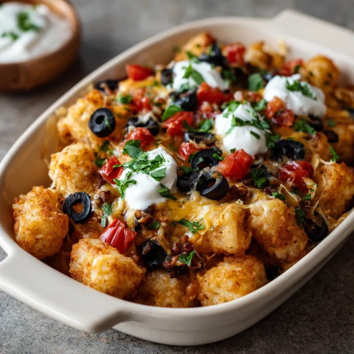 Cazuela de Totopos de Tater con Taco