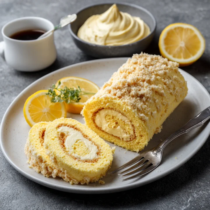 Rollo Casero de Crema de Queso con Bayas y Limón.